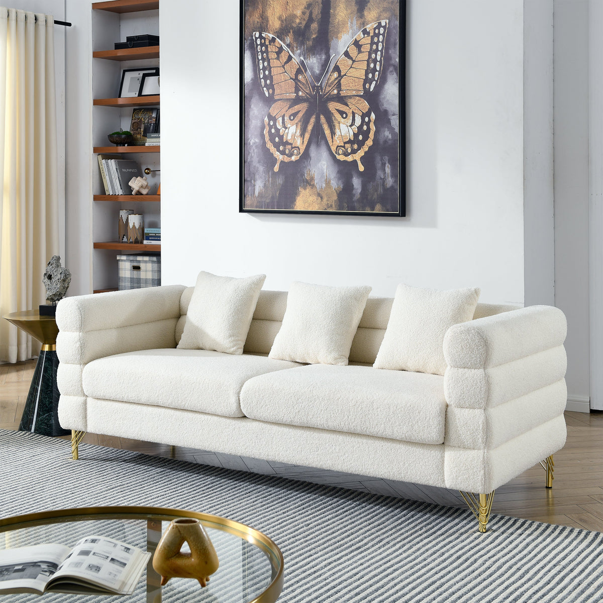 81 Inch Oversized 3 Seater Sectional Sofa