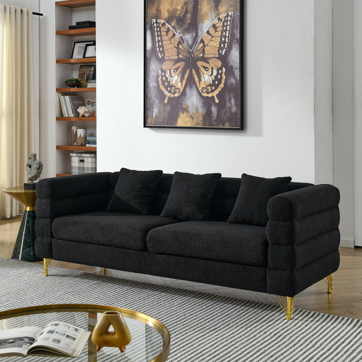 81 Inch Oversized 3 Seater Sectional Sofa