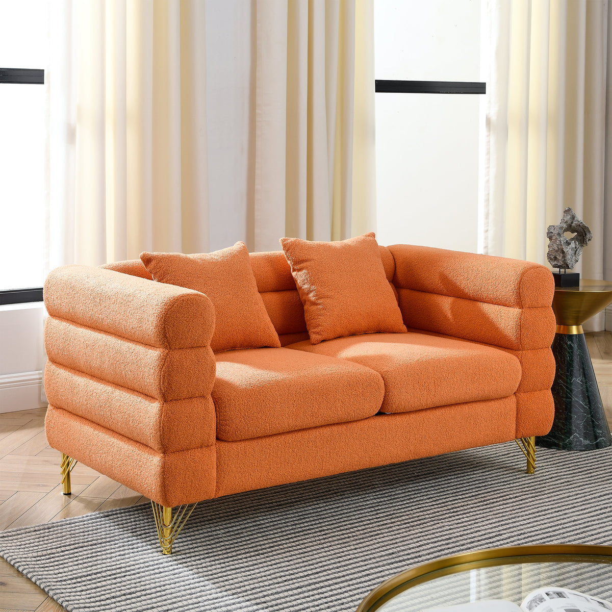 60 Inch Oversized 2 Seater Sectional Sofa