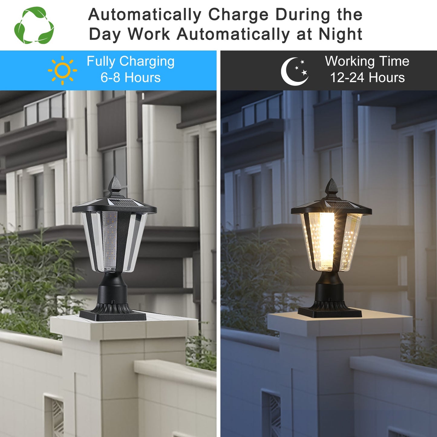15" Solar Powered Outdoor Lantern