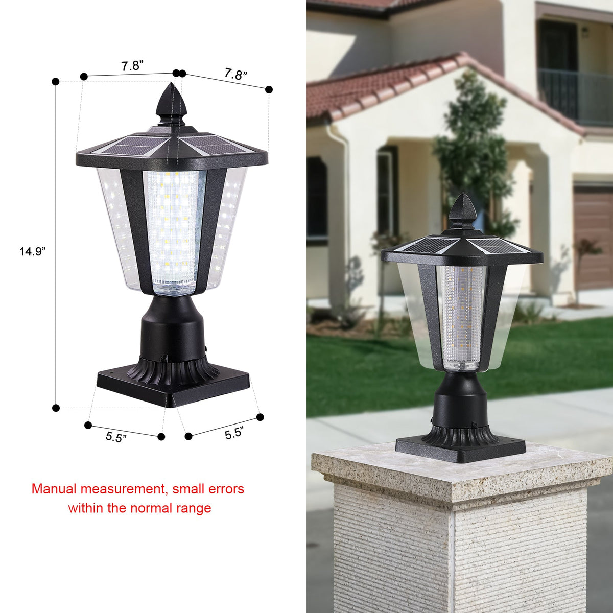 15" Solar Powered Outdoor Lantern