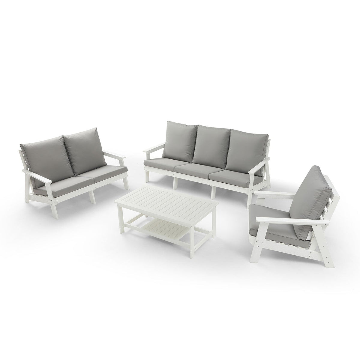 HIPS All-Weather Outdoor Single Sofa with Cushion