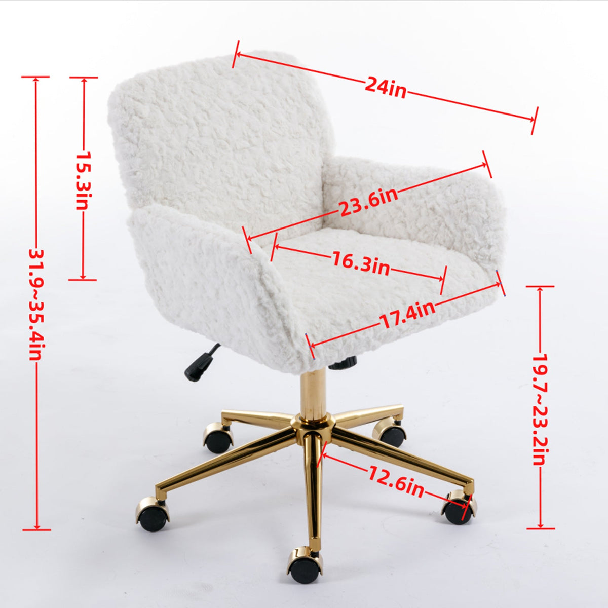 A&A Furniture Office Chair with Golden Metal Base