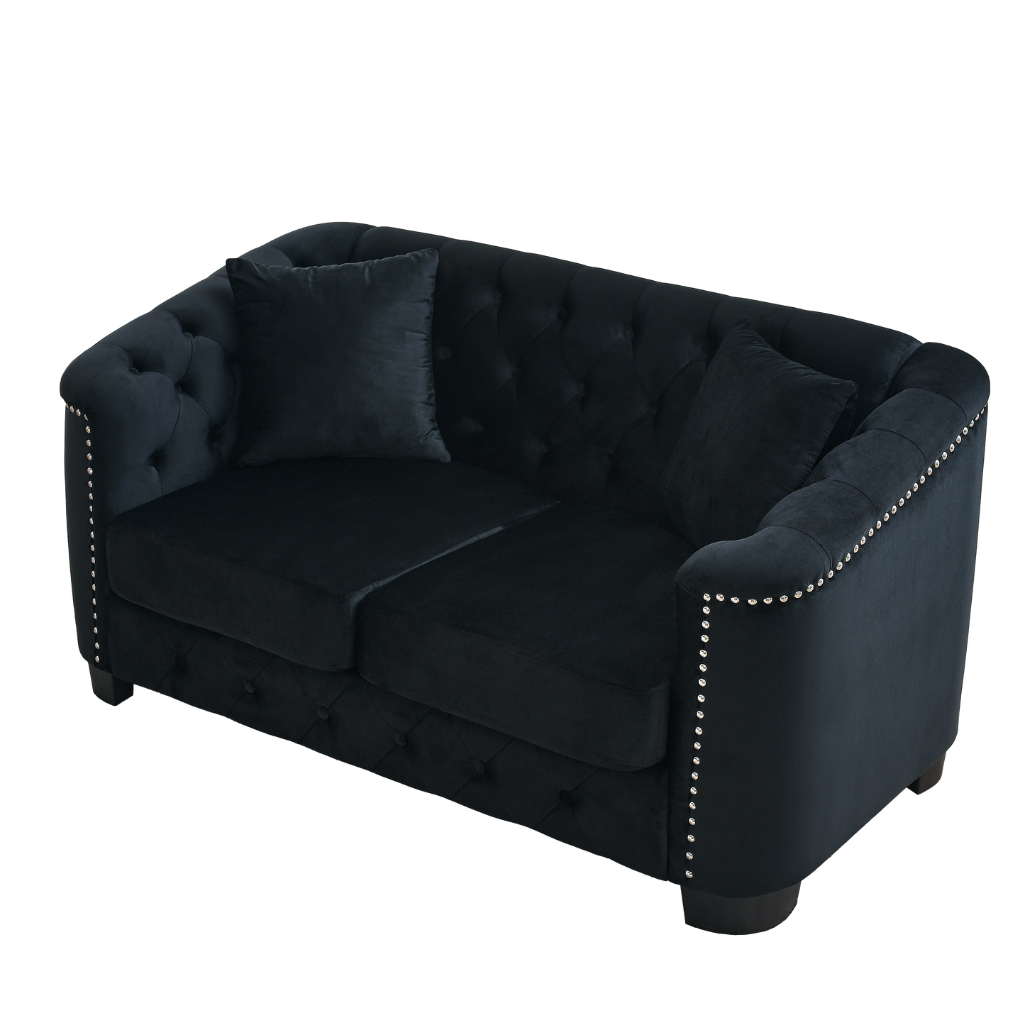 59-Inch Modern Chesterfield Velvet Sofa