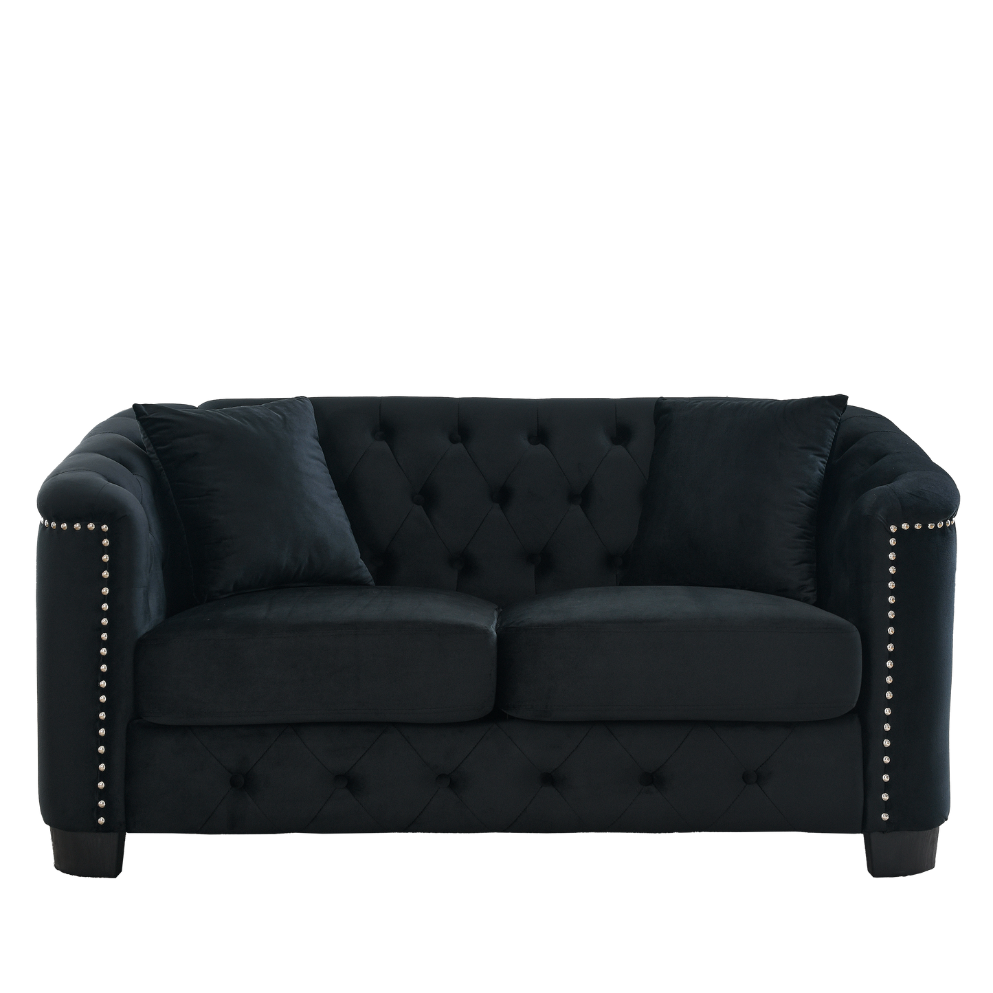 59-Inch Modern Chesterfield Velvet Sofa