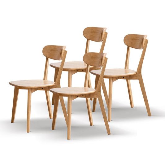 Set of 4 Premium Solid Oak Dining Chairs