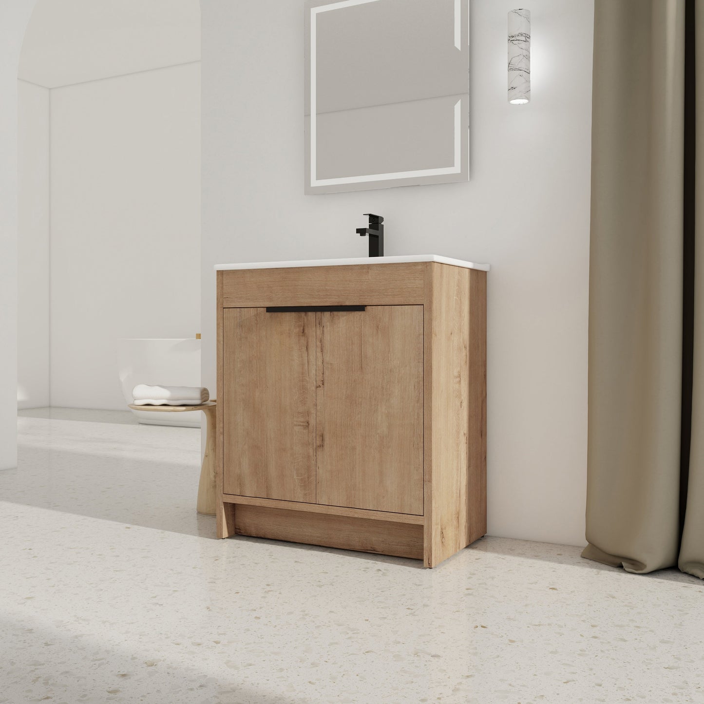 30" Freestanding Bathroom Vanity with Integrated Sink