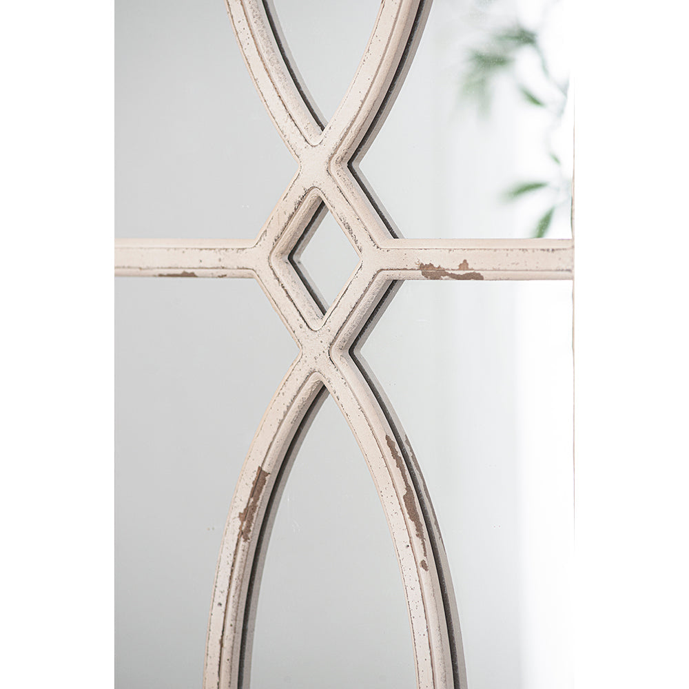 Distressed Rectangular Wooden Wall Mirrors - Set of Two
