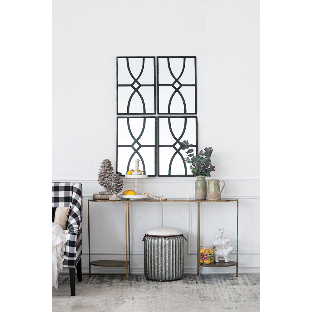 16" x 23" Rectangular Wooden Wall Mirror with Antique Finish