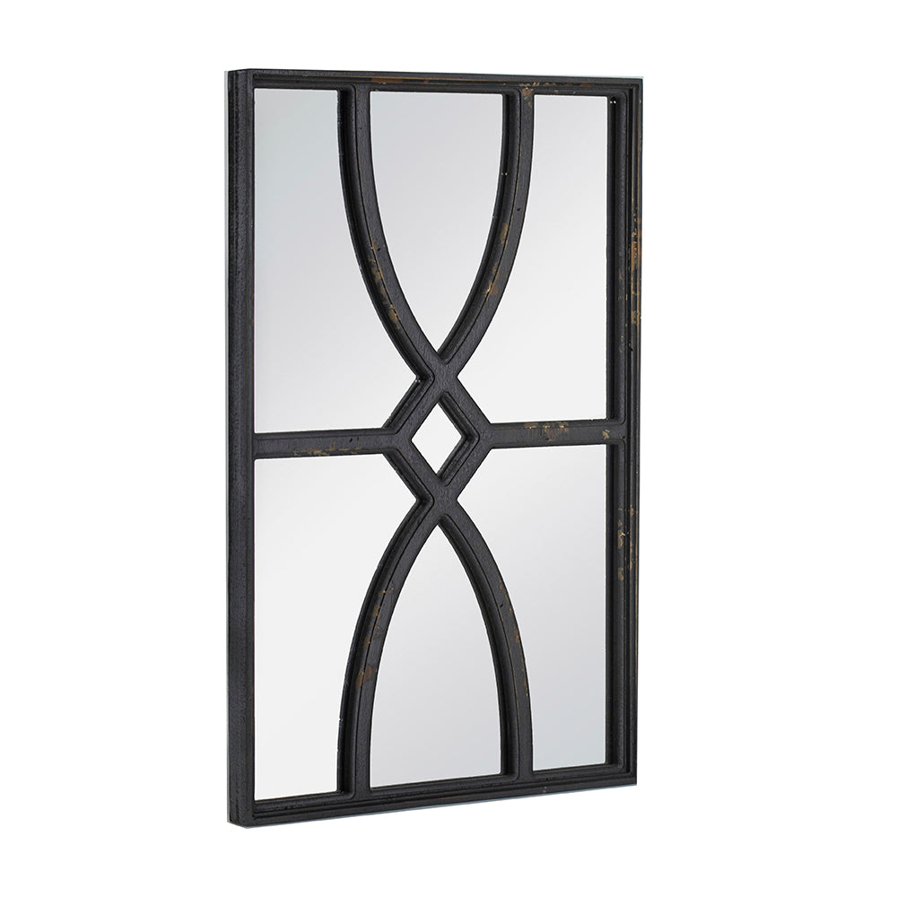 16" x 23" Rectangular Wooden Wall Mirror with Antique Finish