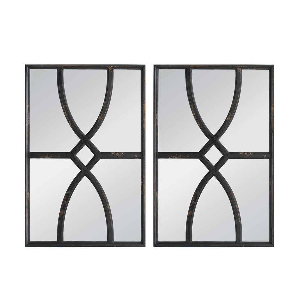 16" x 23" Rectangular Wooden Wall Mirror with Antique Finish