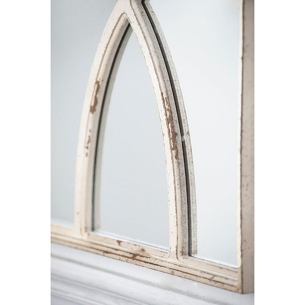 Distressed Rectangular Wooden Wall Mirrors - Set of Two