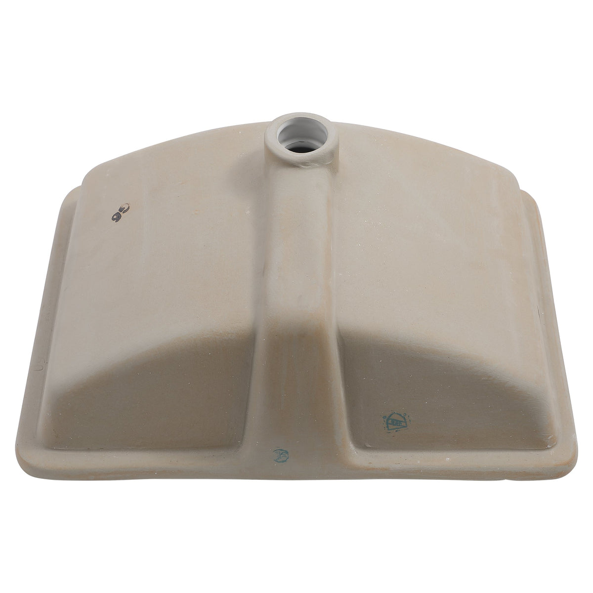 21"x14" White Ceramic Rectangular Undermount Bathroom Sink with Overflow