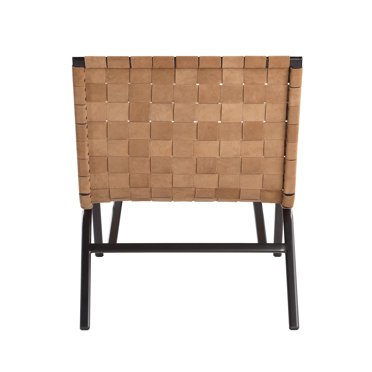Camden Woven Brown Leather Accent Chair