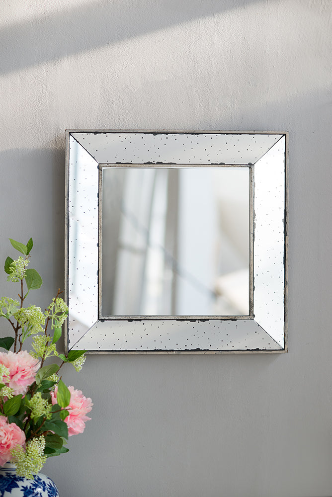 18" x 18" Distressed Bathroom Mirror