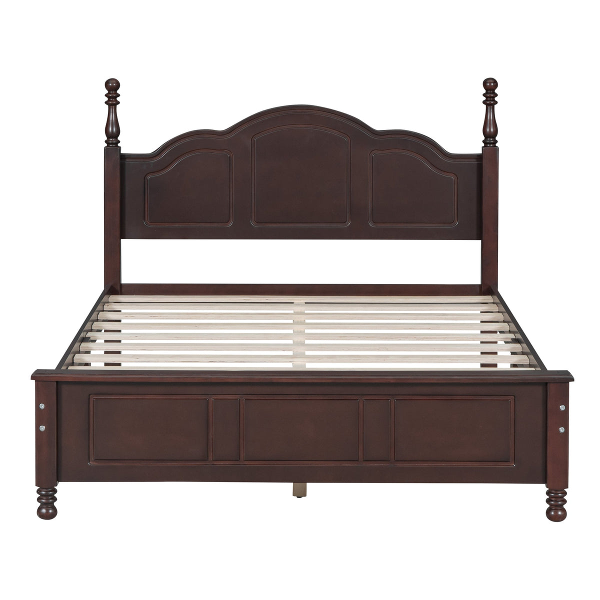Full Size Wood Platform Bed Frame, Retro Style