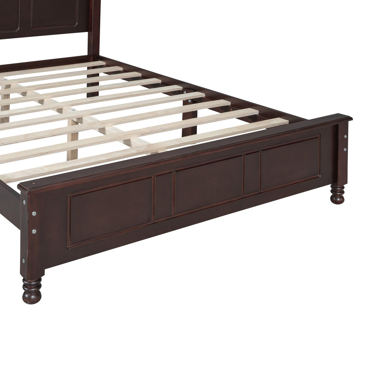 Full Size Wood Platform Bed Frame, Retro Style