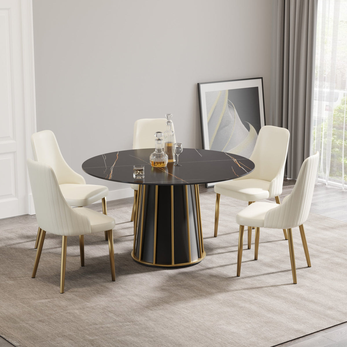 Modern Artificial Stone Round Dining Table