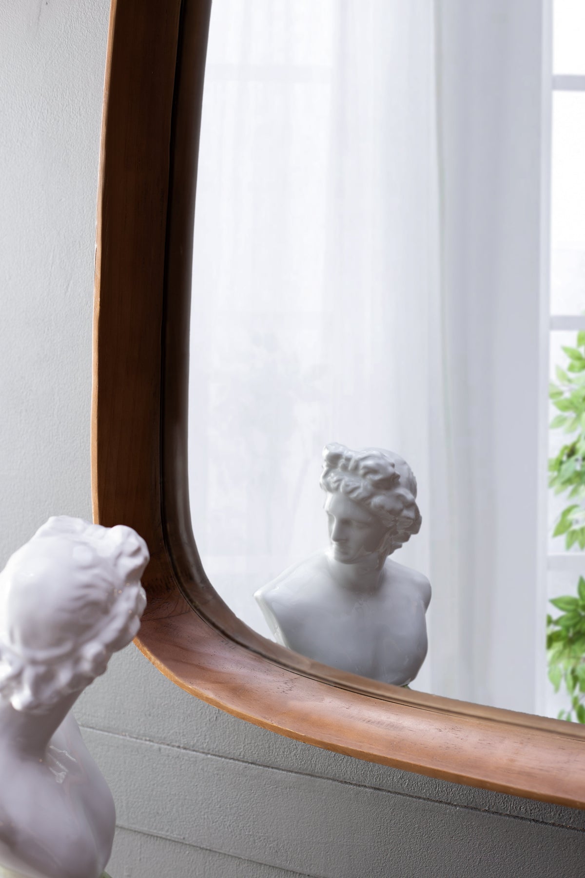 27"x37" Irregular Mirror with Wood Frame