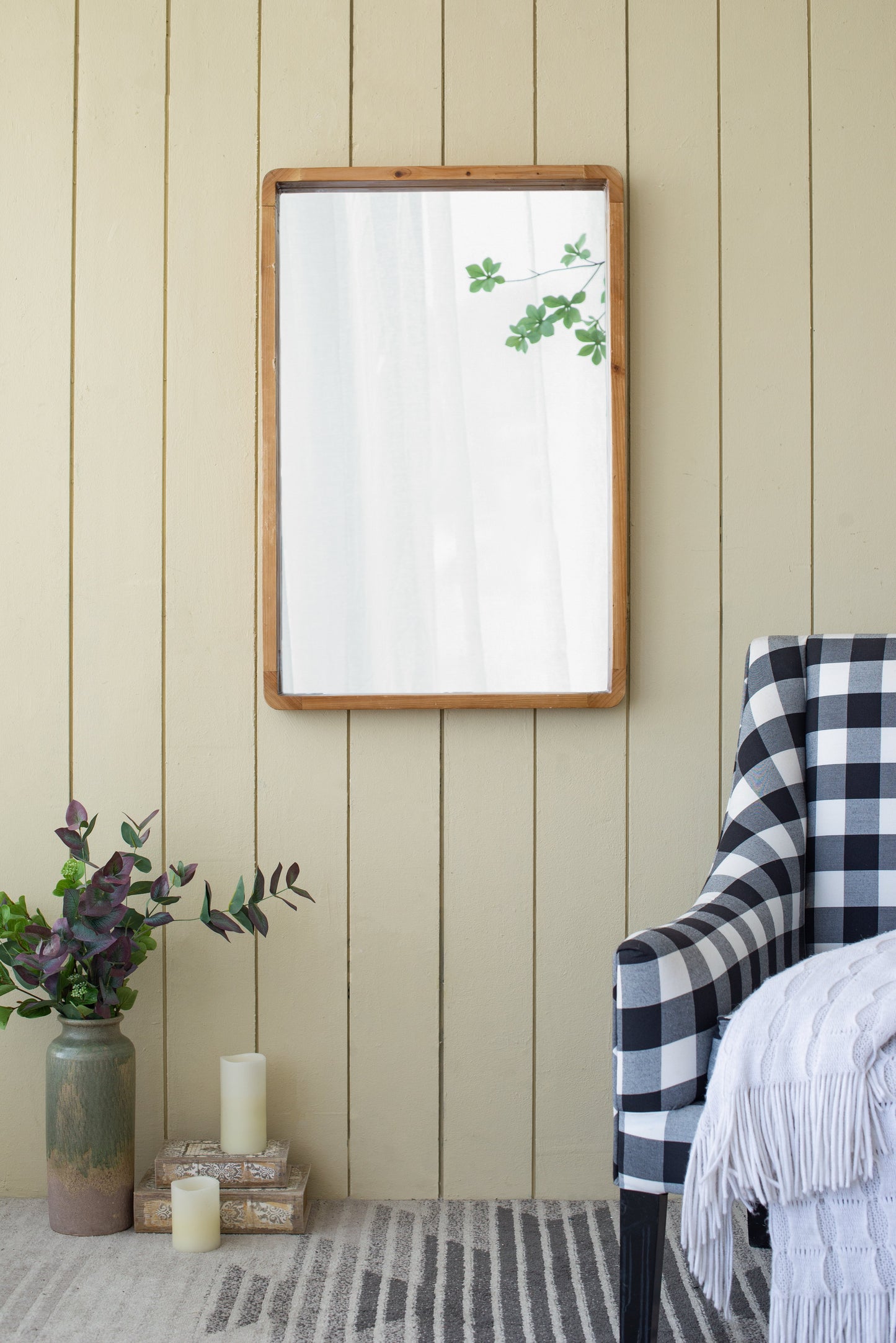 24"x36" Rectangle Wood Mirror