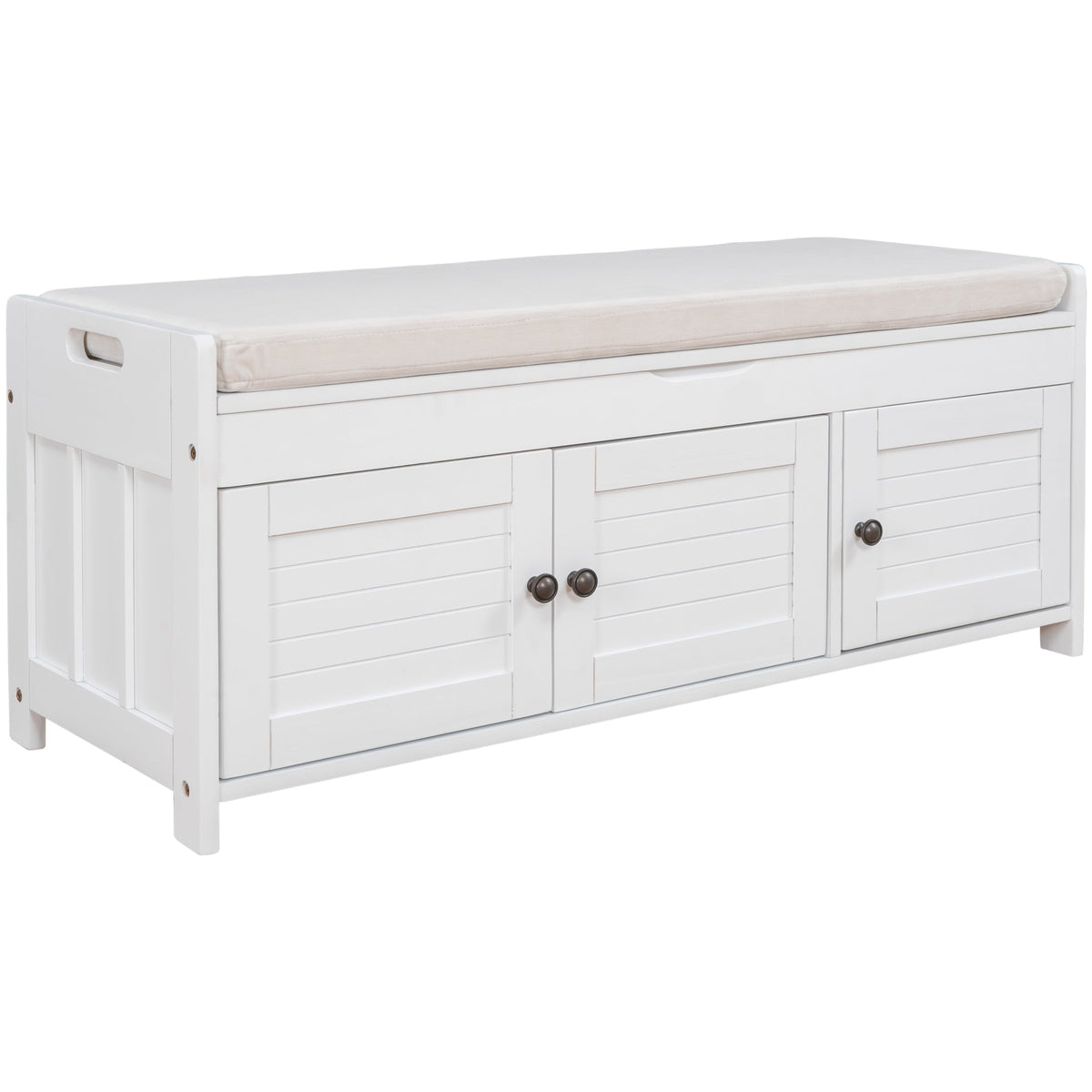 TREXM Storage Bench with 3 Shutter-shaped Doors