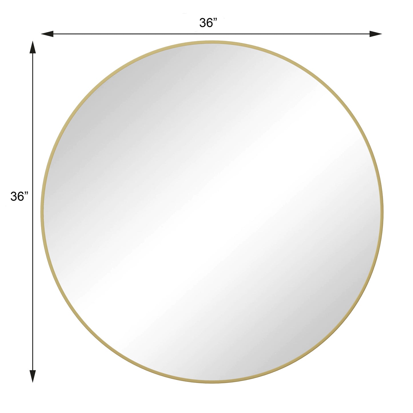36 Inch Wall Mirror in Gold