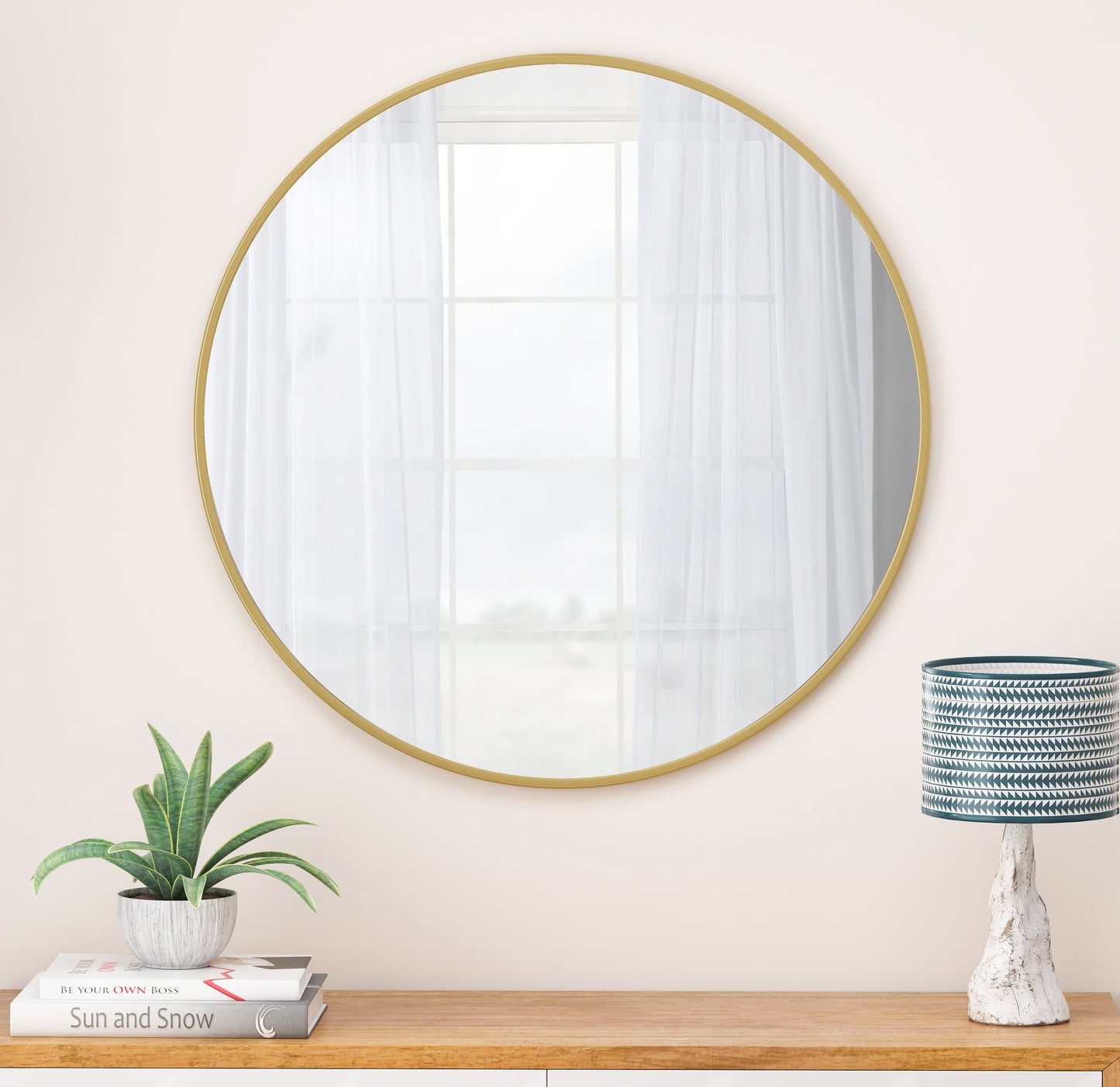 36 Inch Wall Mirror in Gold