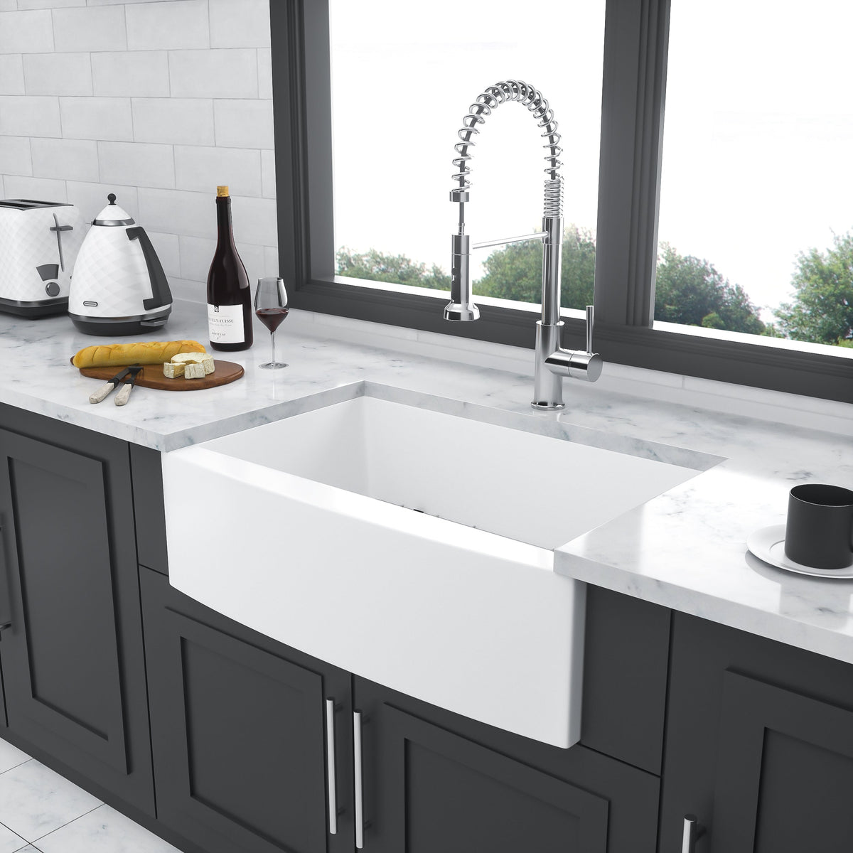 White Farmhouse Sink - 30 x 21 x 10 Inch