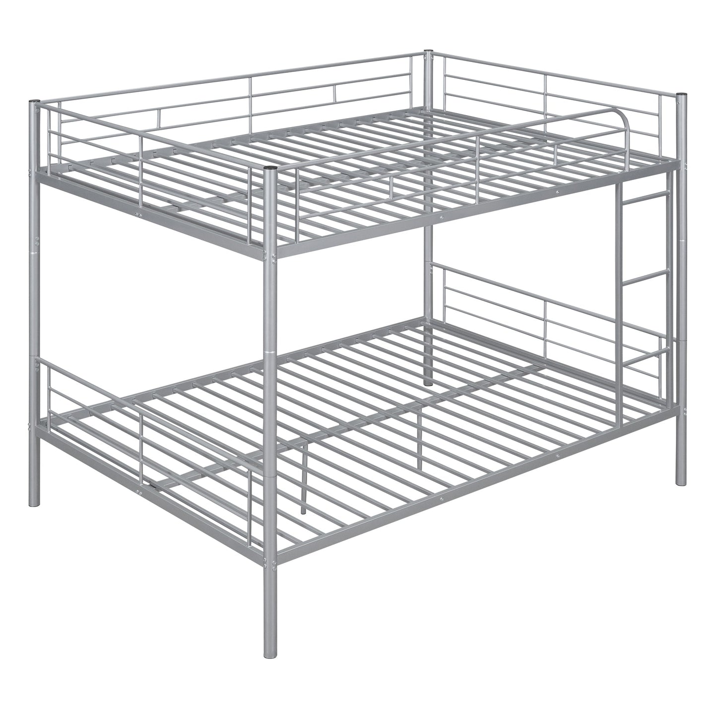 Full Over Full Metal Bunk Bed in Silver