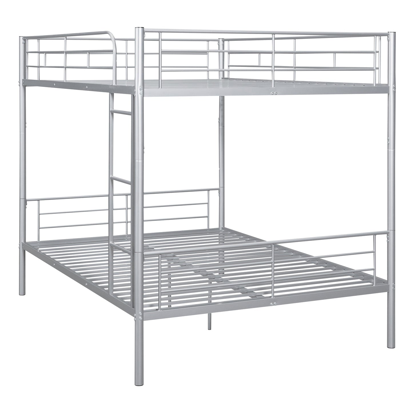 Full Over Full Metal Bunk Bed in Silver
