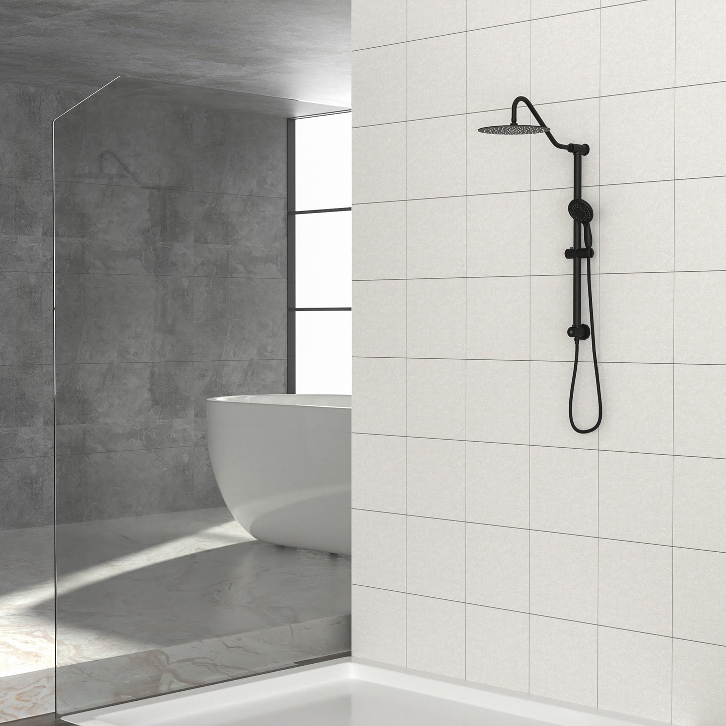 10 Inch Shower System with 5 Function Rain Hand Shower