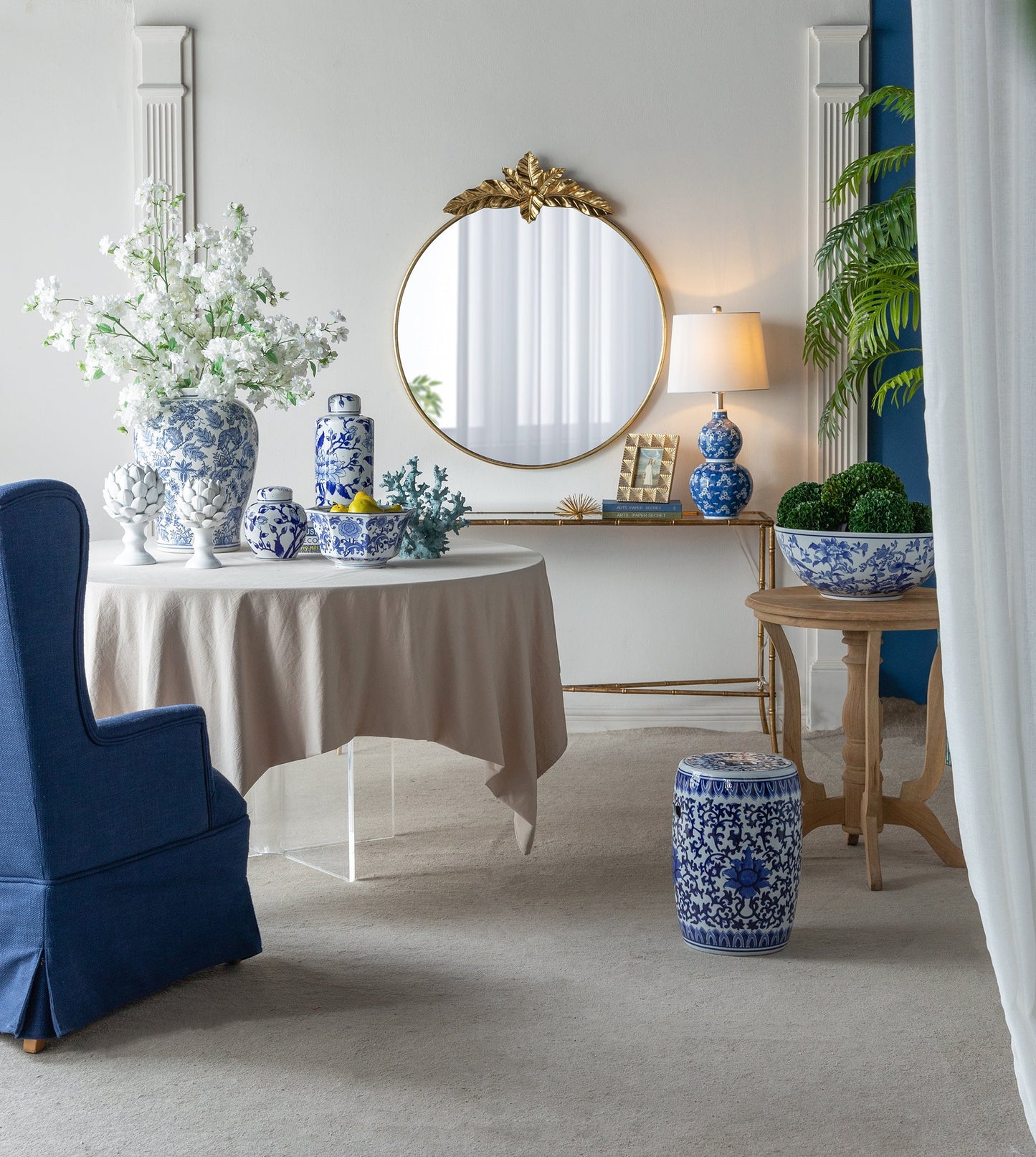 36" x 41" Large Round Wall Mirror