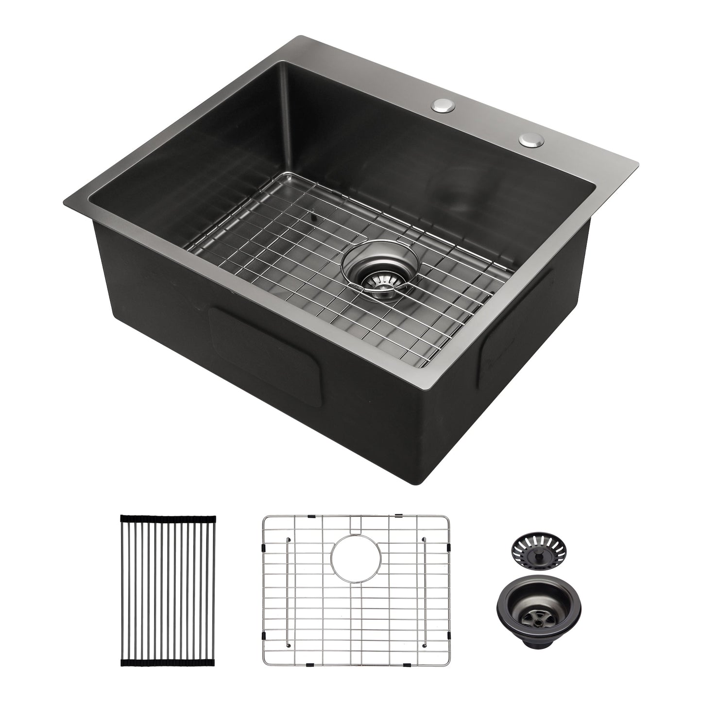 25 x 22 x 10 Inch Drop In Kitchen Sink Gunmetal