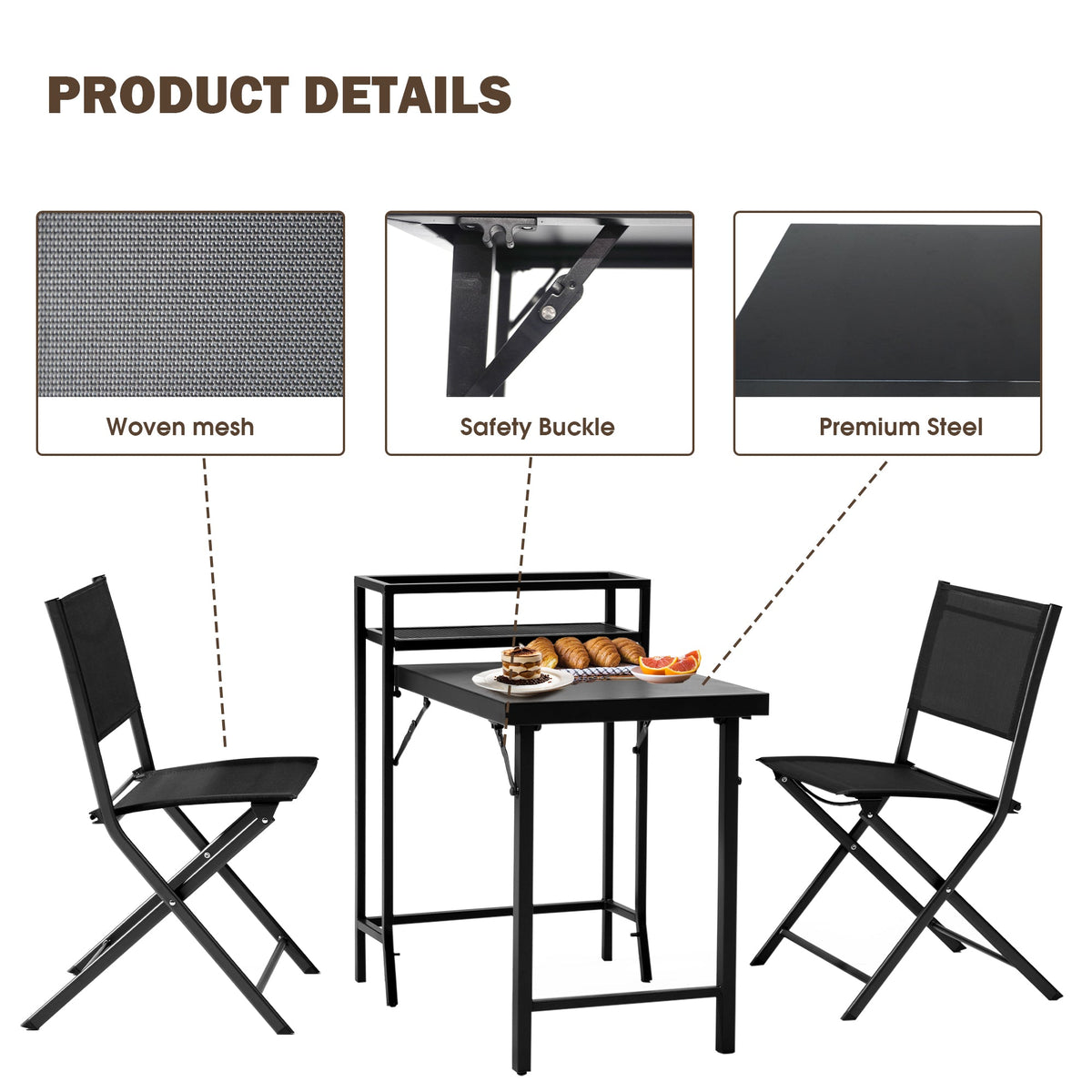 3-Piece Patio Bistro Set