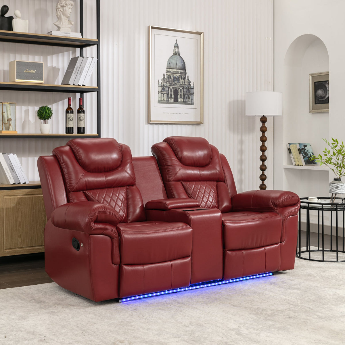 Manual Recliner Loveseat with Hide-Away Storage