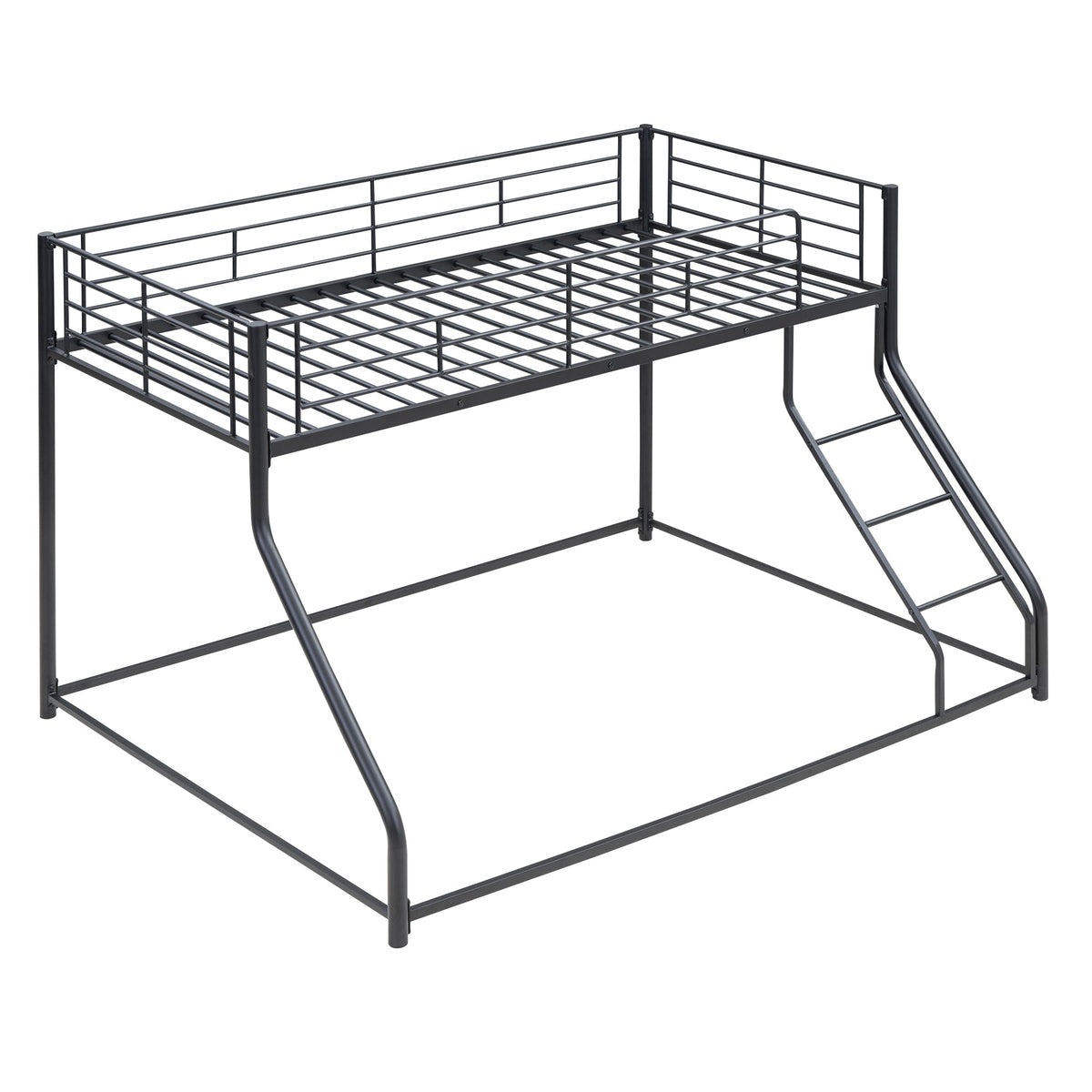 Metal Floor Bunk Bed, Twin XL Over Queen