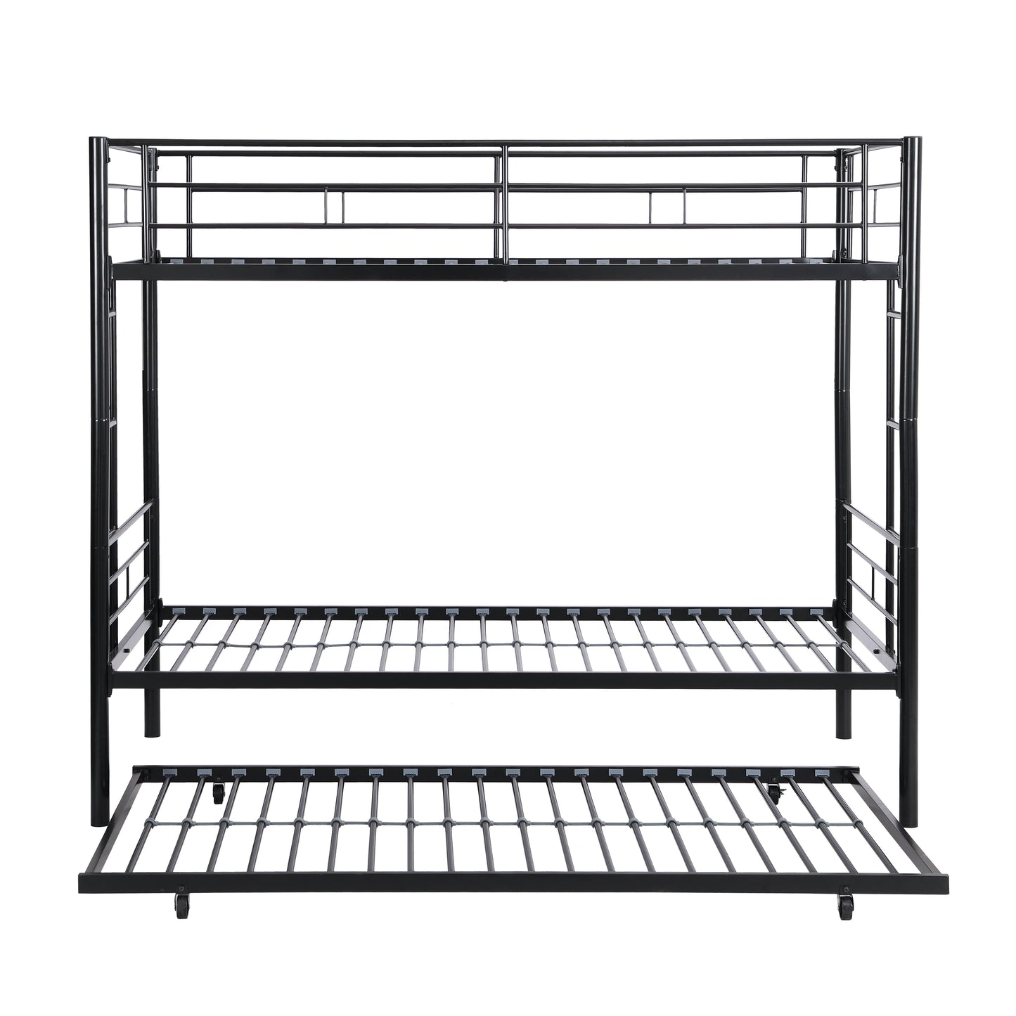 Twin Over Twin Metal Bunk Bed with Trundle