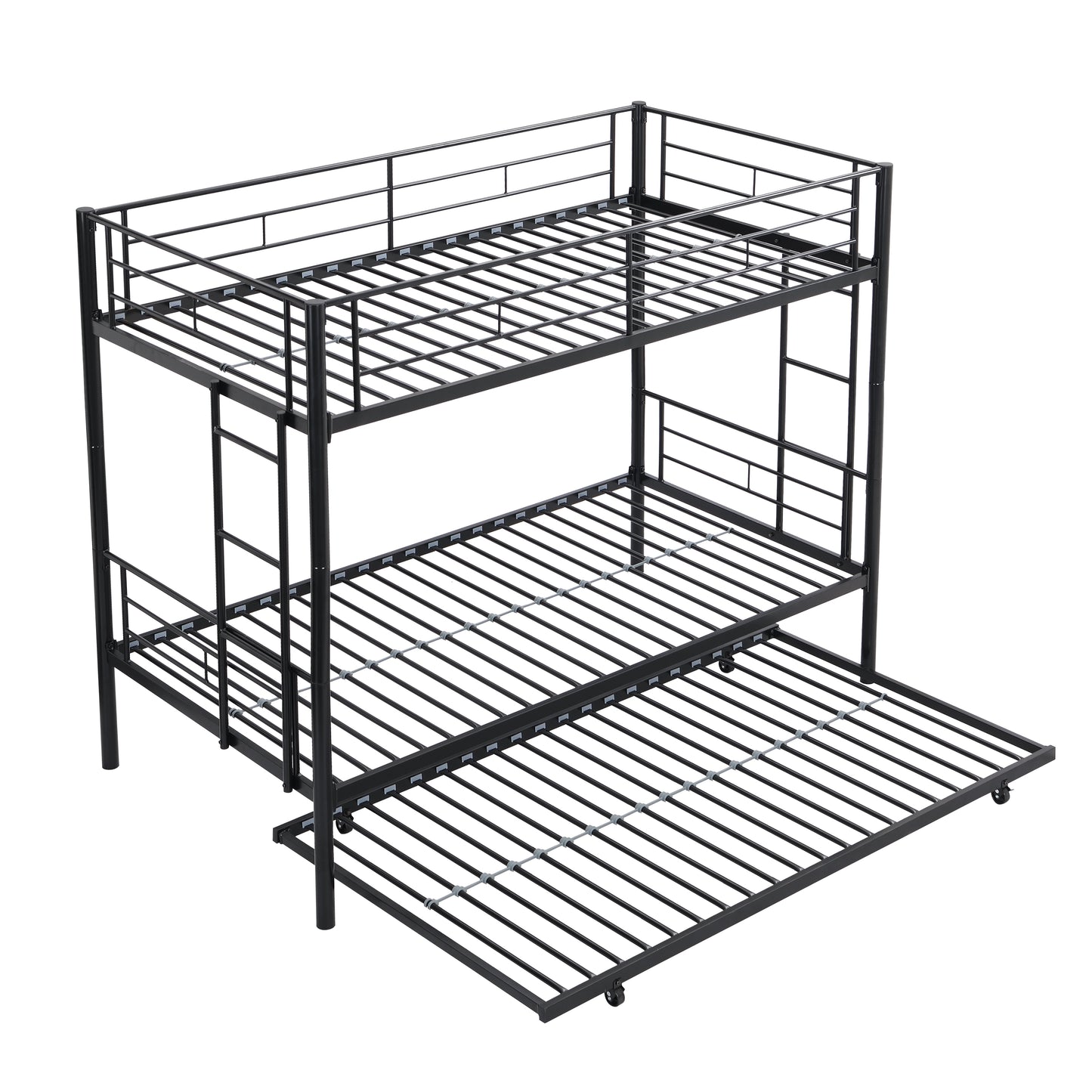 Twin Over Twin Metal Bunk Bed with Trundle