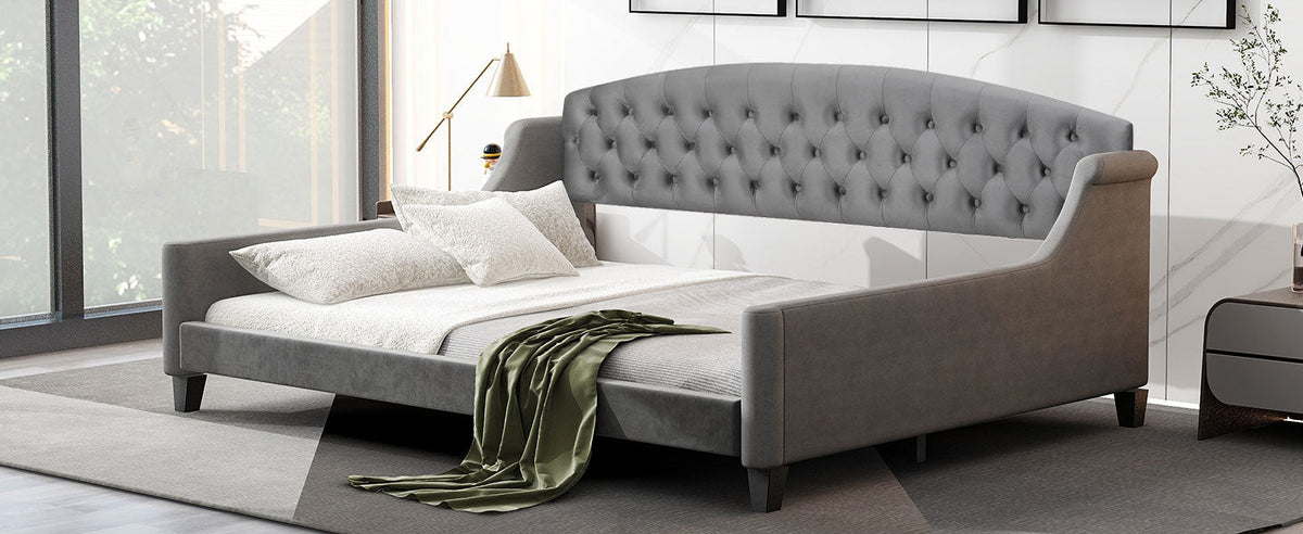 Modern Luxury Tufted Button Daybed, Full