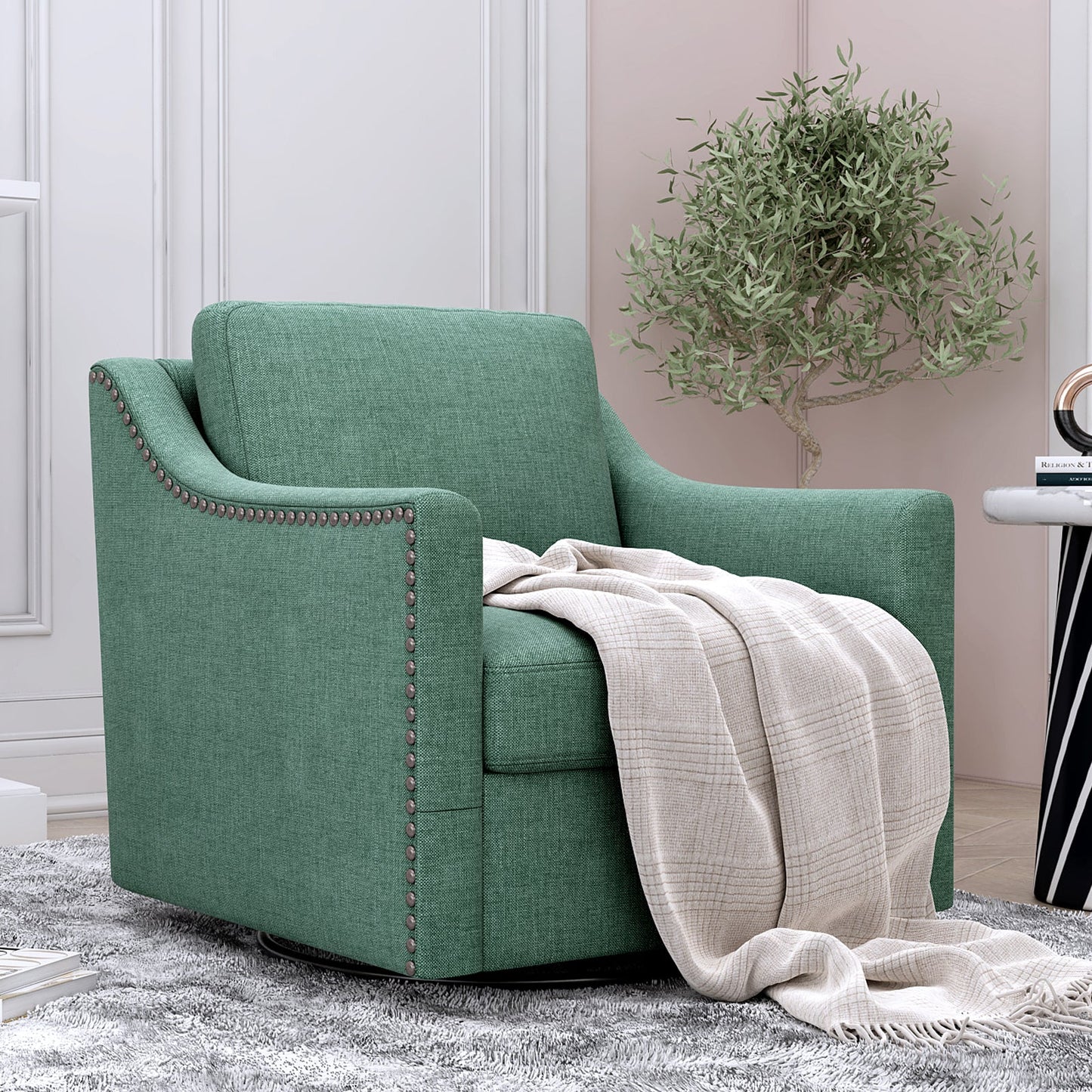 360 Degree Swivel Armchair Cotton