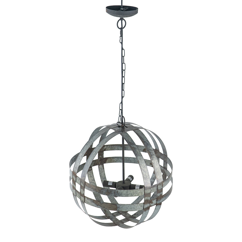 4-Light Galvanized Chandelier