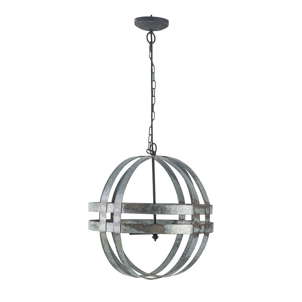 4-Light Galvanized Chandelier