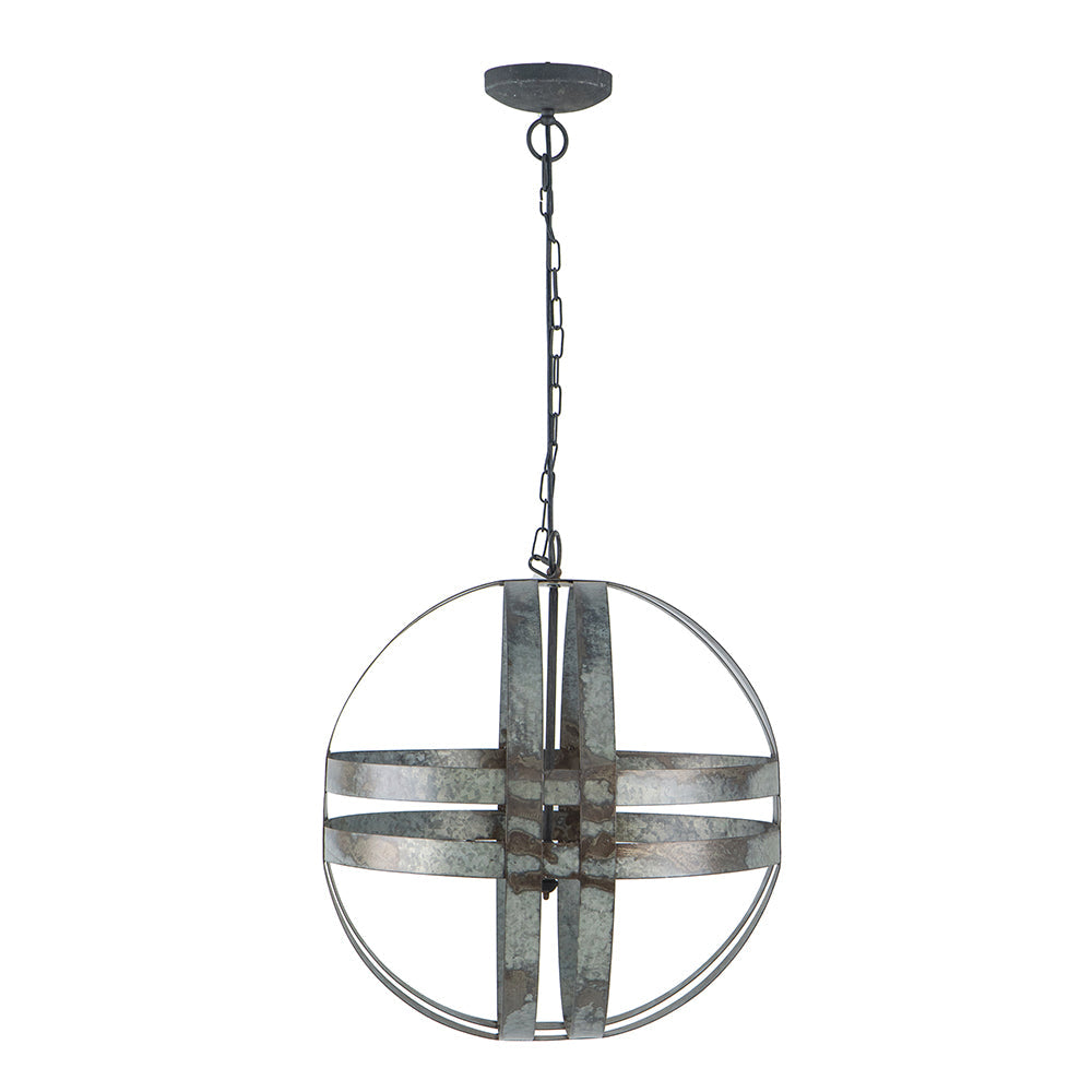 4-Light Galvanized Chandelier