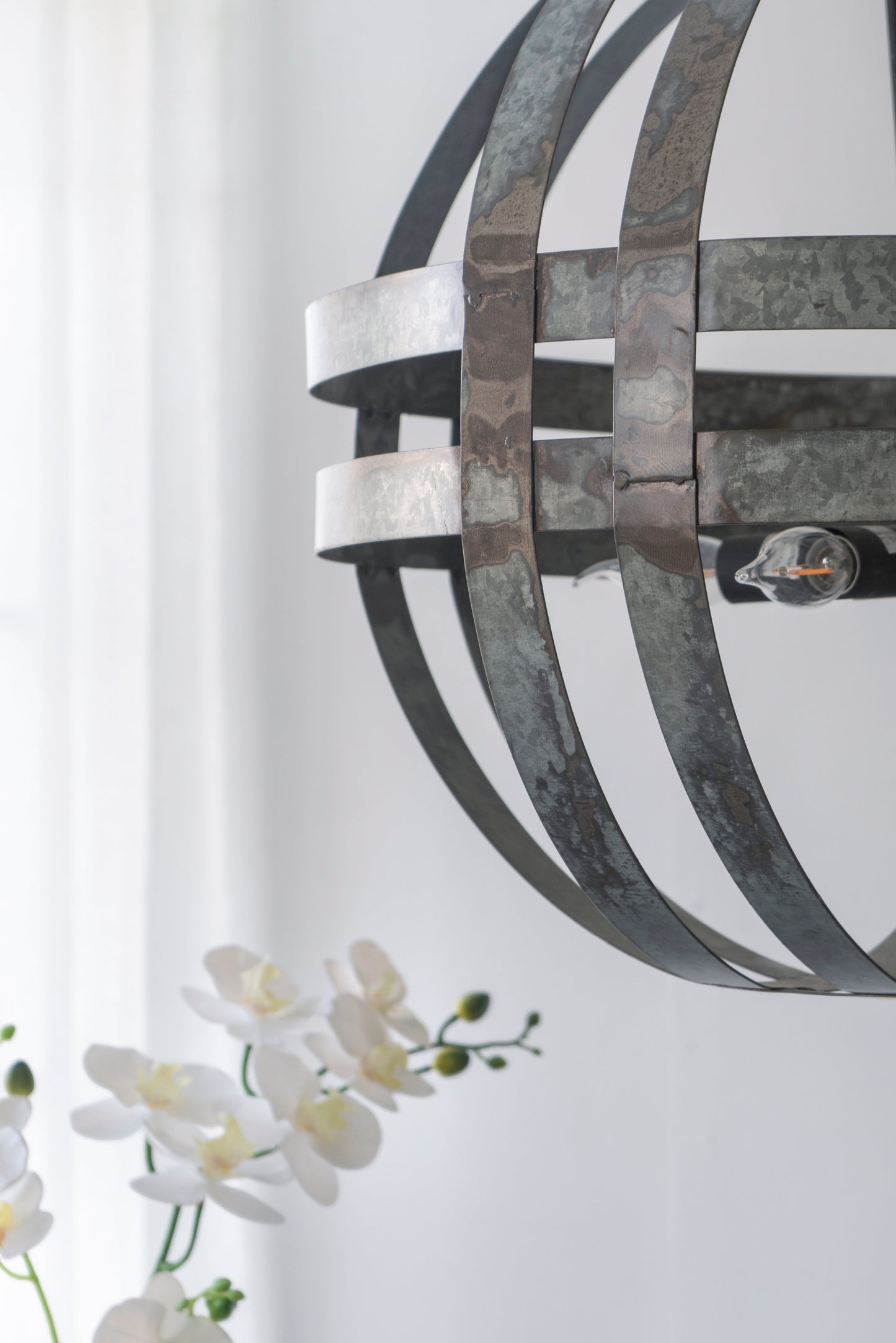 4-Light Galvanized Chandelier