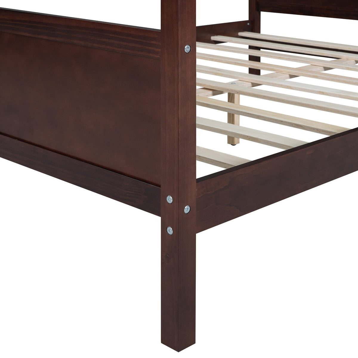 Queen Size Canopy Platform Bed with Headboard and Footboard