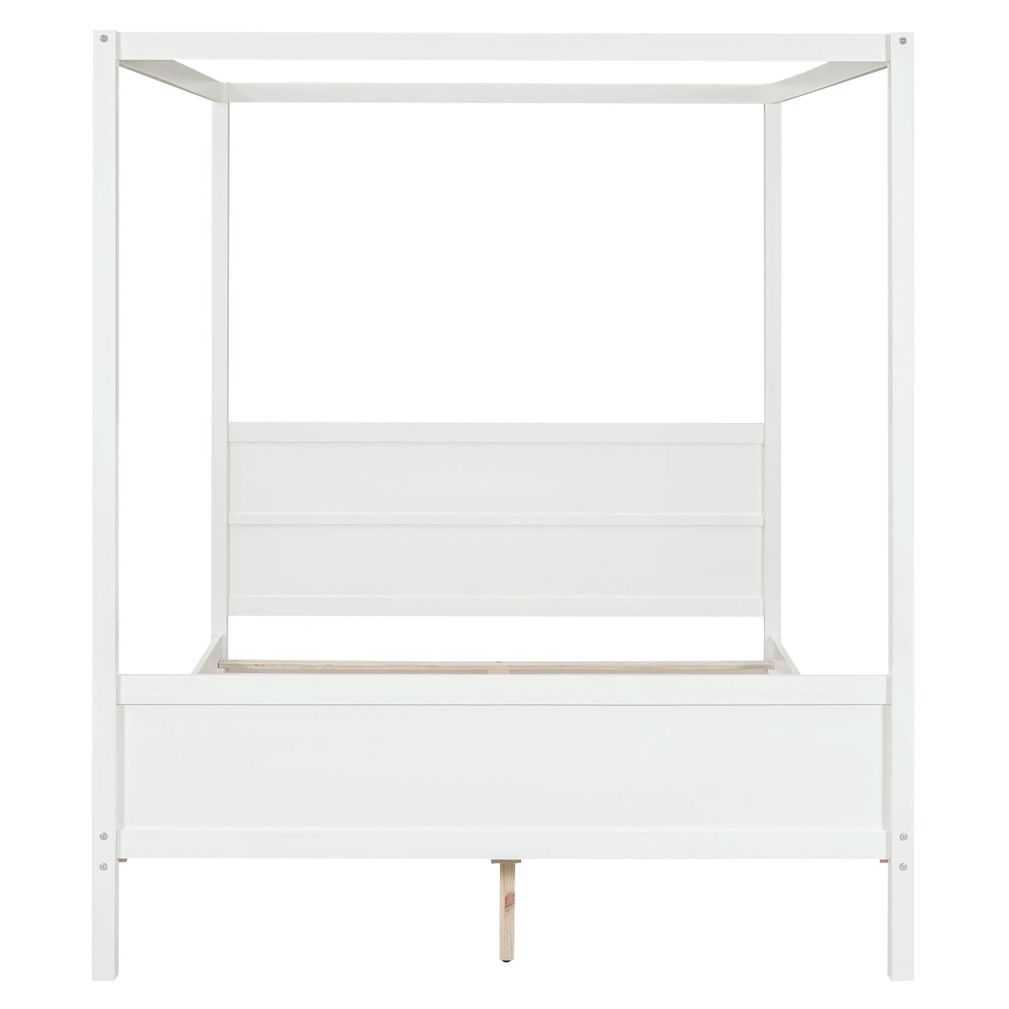 Queen Size Canopy Platform Bed with Headboard and Footboard