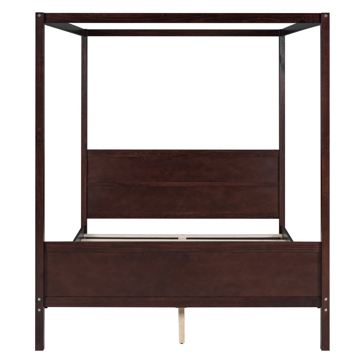 Queen Size Canopy Platform Bed with Headboard and Footboard