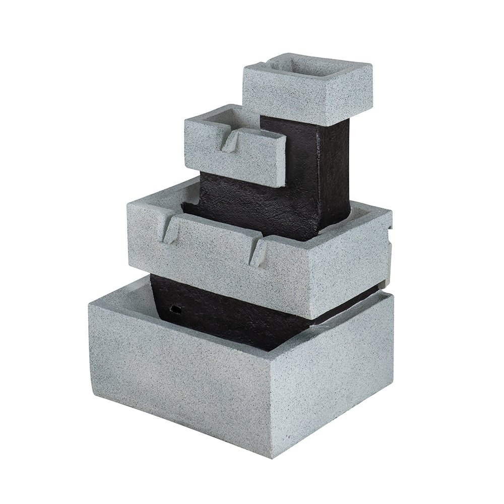 13.6"x15.7"x22.4" Decorative 4 Tier Water Fountain
