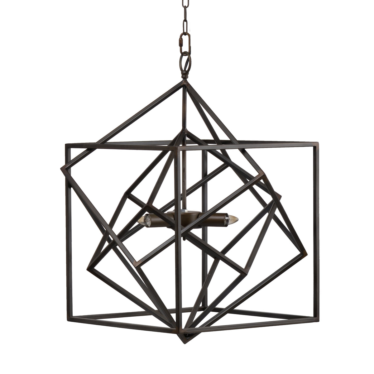 3-Light Metal Chandelier