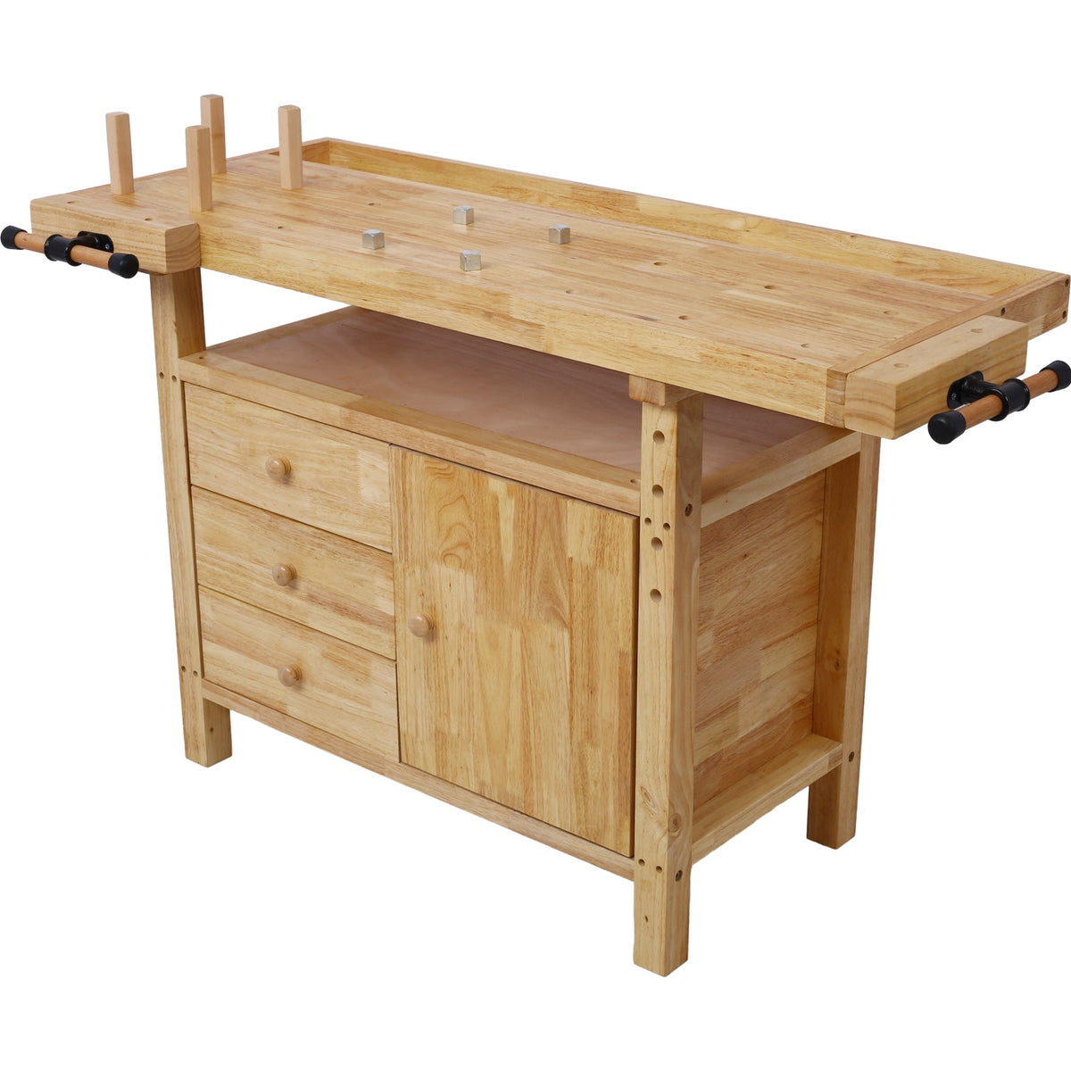 Wood Workbench with Rapid Action Woodworking Vise